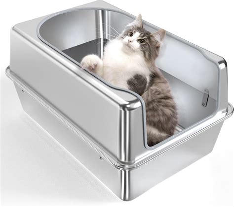 are metal cat litter boxes good|small stainless steel litter box.